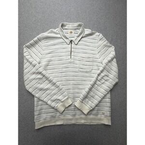 Marine Layer Blanket Shirt Mens Large Striped 1/4 Zip Collared Pullover